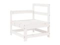 Salon de jardin 5 pcs blanc bois massif de pin