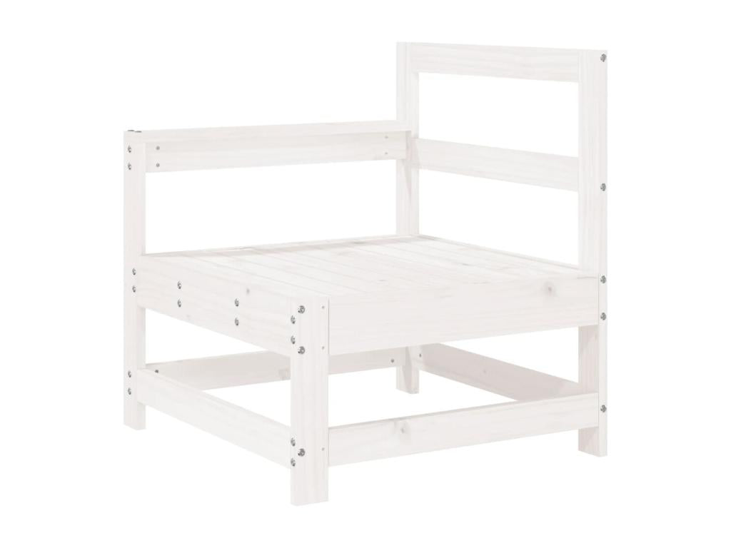 Salon de jardin 5 pcs blanc bois massif de pin