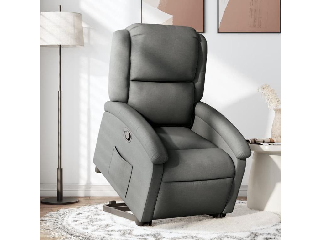 Fauteuil inclinable Gris foncé Tissu