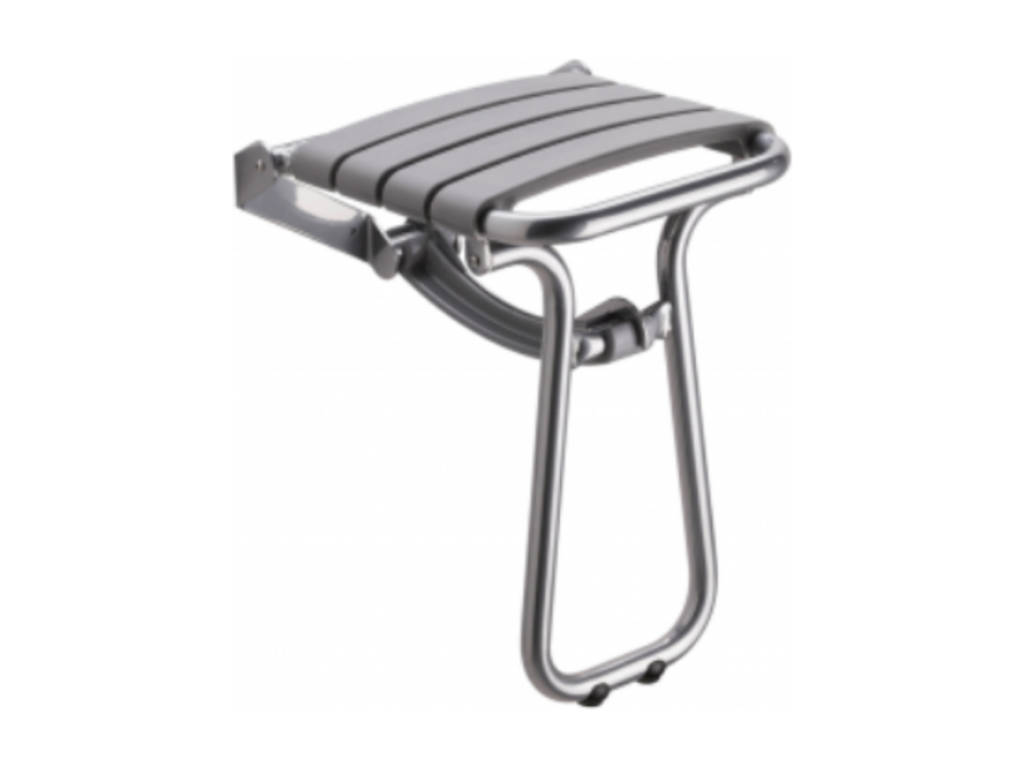 Siège de douche Doucezen Essentiel confort escamotable avec pied aluminium époxy gris Doucezen grises