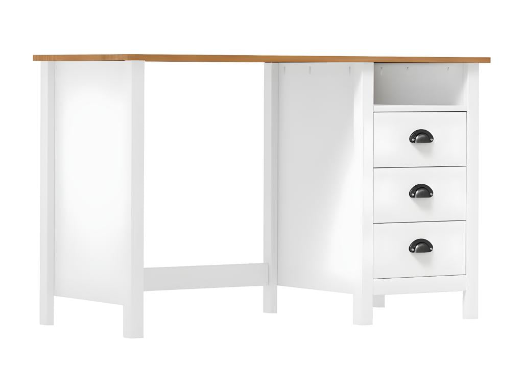 Bureau Vertchez avec 3 tiroirs 120x50x74 cm Pin solide