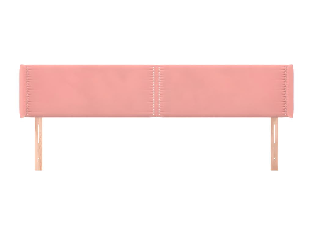 Tête de lit avec oreilles Rose 163x16x78/88 cm Velours