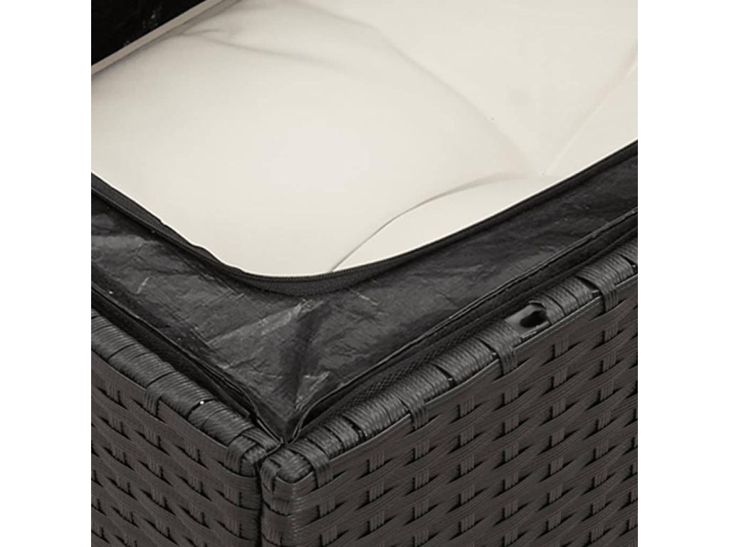 Salon de jardin avec coussins 13 pcs noir résine tressée