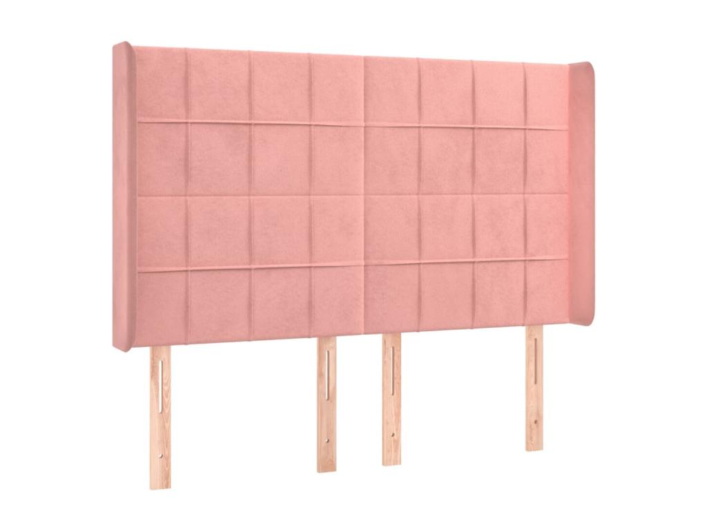 Sommier à Meublita de lit matelas et LED Rose 140x190 cm Velours