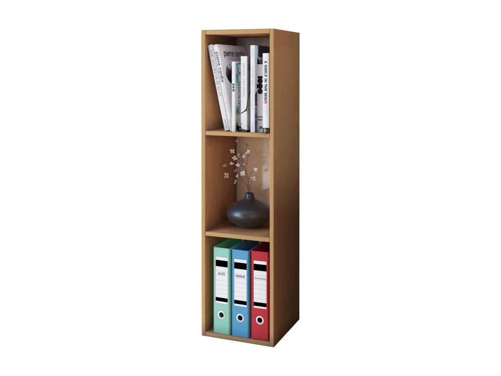 Doucezen bois Rangement sur pied étagère sur pied Bibliothèque Déco étagère Mendas 3 compartiments hêtre