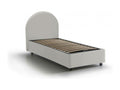Lit simple Ddurs Lit coffre avec revêtement en éco-cuir Made in Italy Ouverture latérale adaptée pour matelas 80x190 cm Blanc