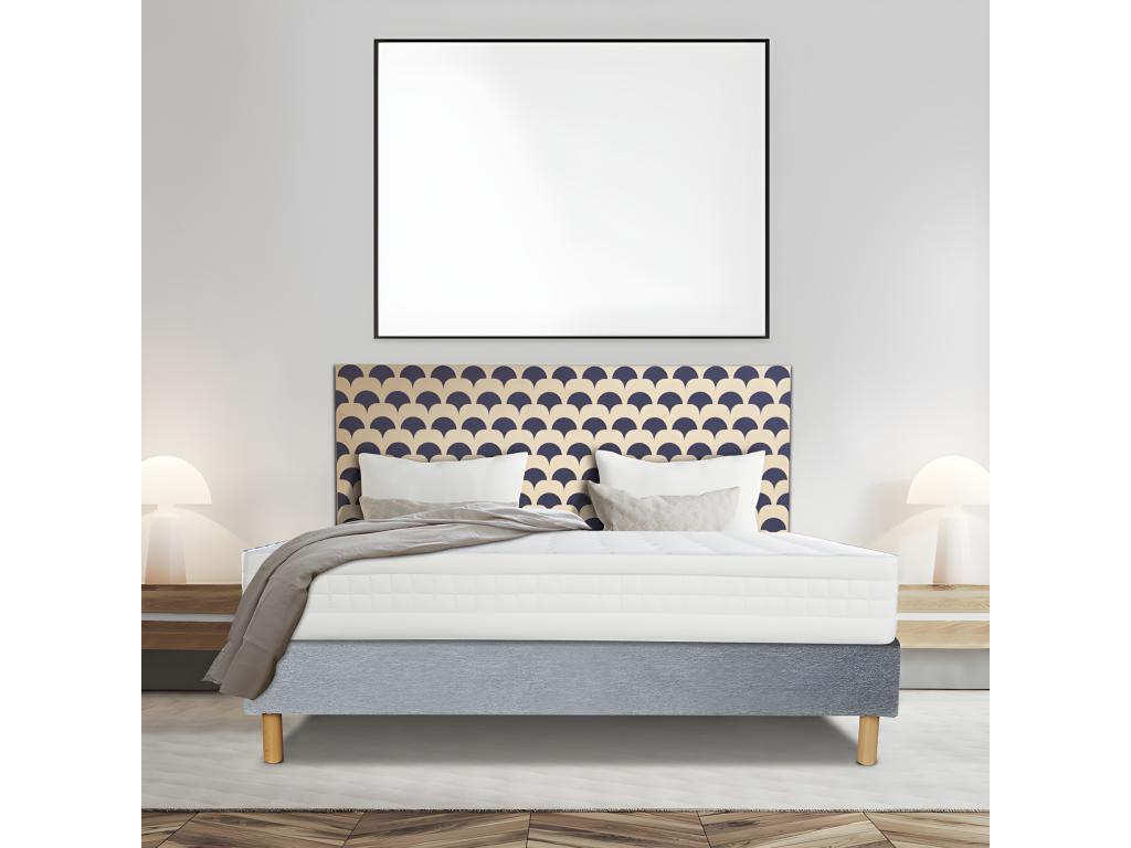 Ensemble Doucezen SPRING 2600 Ferme Sommier Tradition Graphique 19cm Pieds 110x190 Ressorts