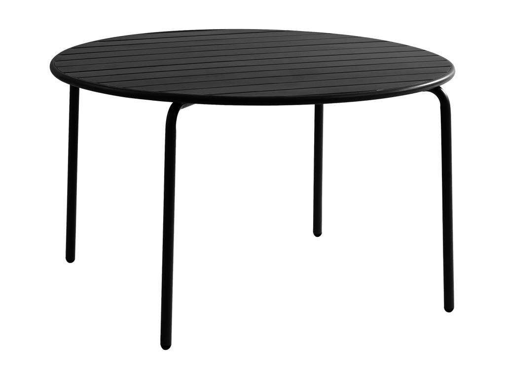 Table de jardin ronde D.110 cm en métal - Noir - Doucezen