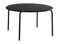 Table de jardin ronde D.110 cm en métal - Noir - Doucezen