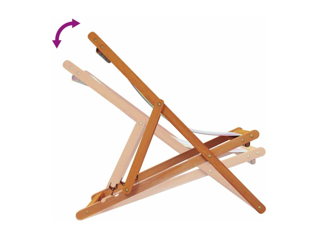 Chaises de plage pliables lot de 2 tissu multicolore