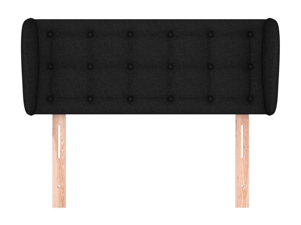 Tête de lit avec oreilles Noir 93x23x78/88 cm Tissu