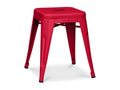 Petit tabouret industriel acier brillant renforcé Doucezen 45cm --Couleur Rouge