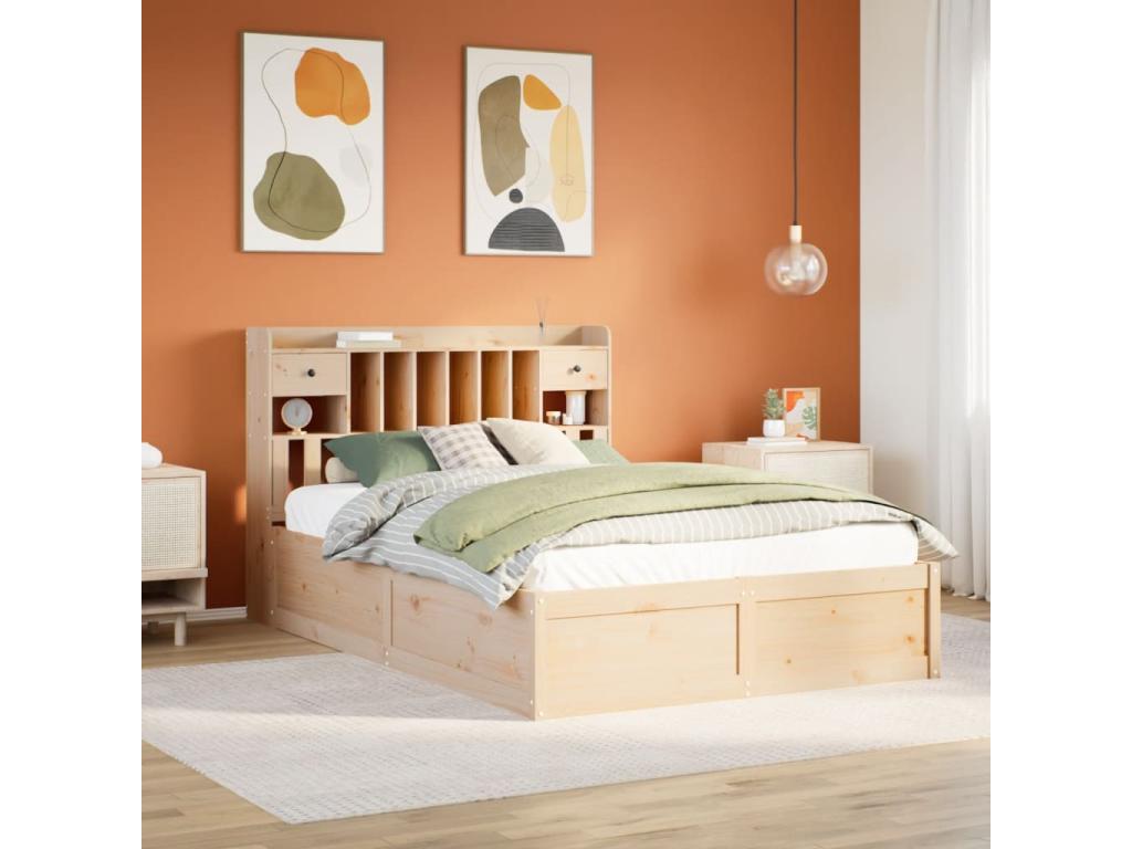 Cadre de lit sans matelas 160x200 cm bois massif de pin