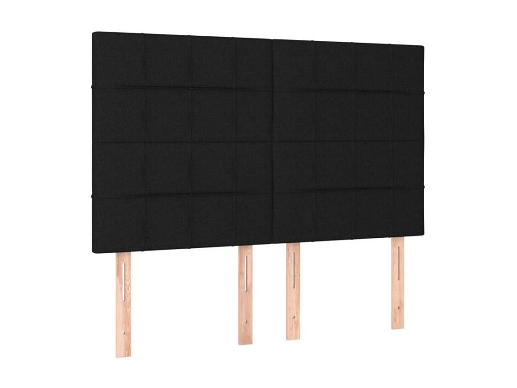 Sommier à Vertchez de lit avec matelas Noir 140x200 Tissu