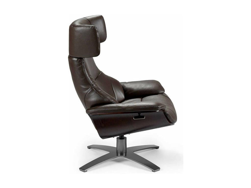 Fauteuil pivotant Meublita cuir avec mécanisme du dossier rabattable Meublita-Couleur Cuir Piel Meublita