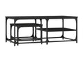 Tables basses gigognes 2 pcs noir bois d'ingénierie