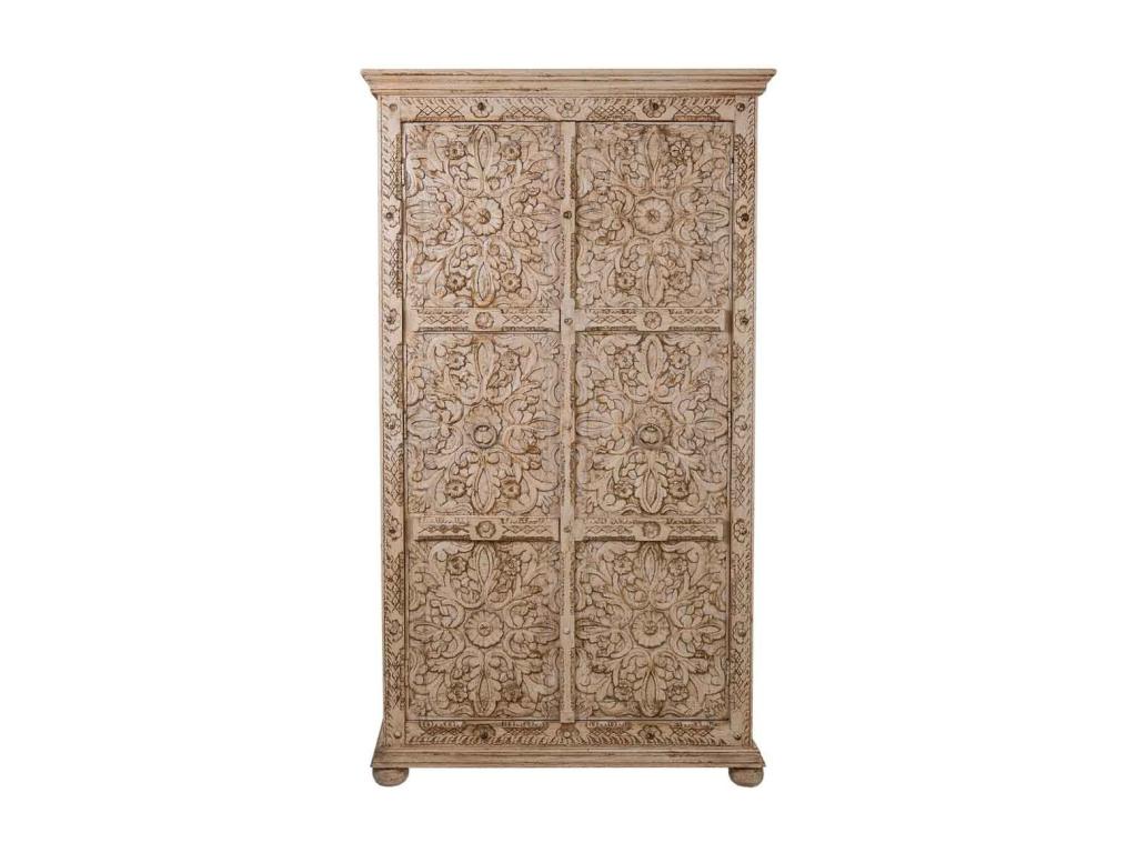 Armoire en bois artisanal marron 102x44x183h