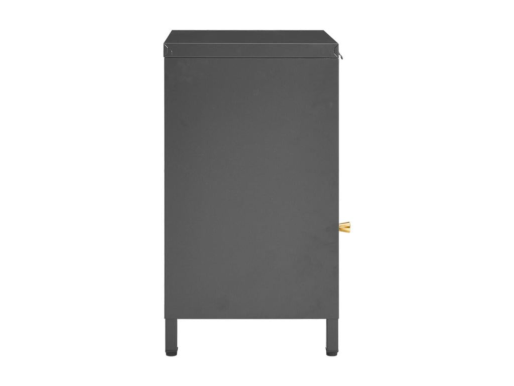 Tables de chevet 2 pièces Anthracite 40x30x54.5 cm Acier et verre