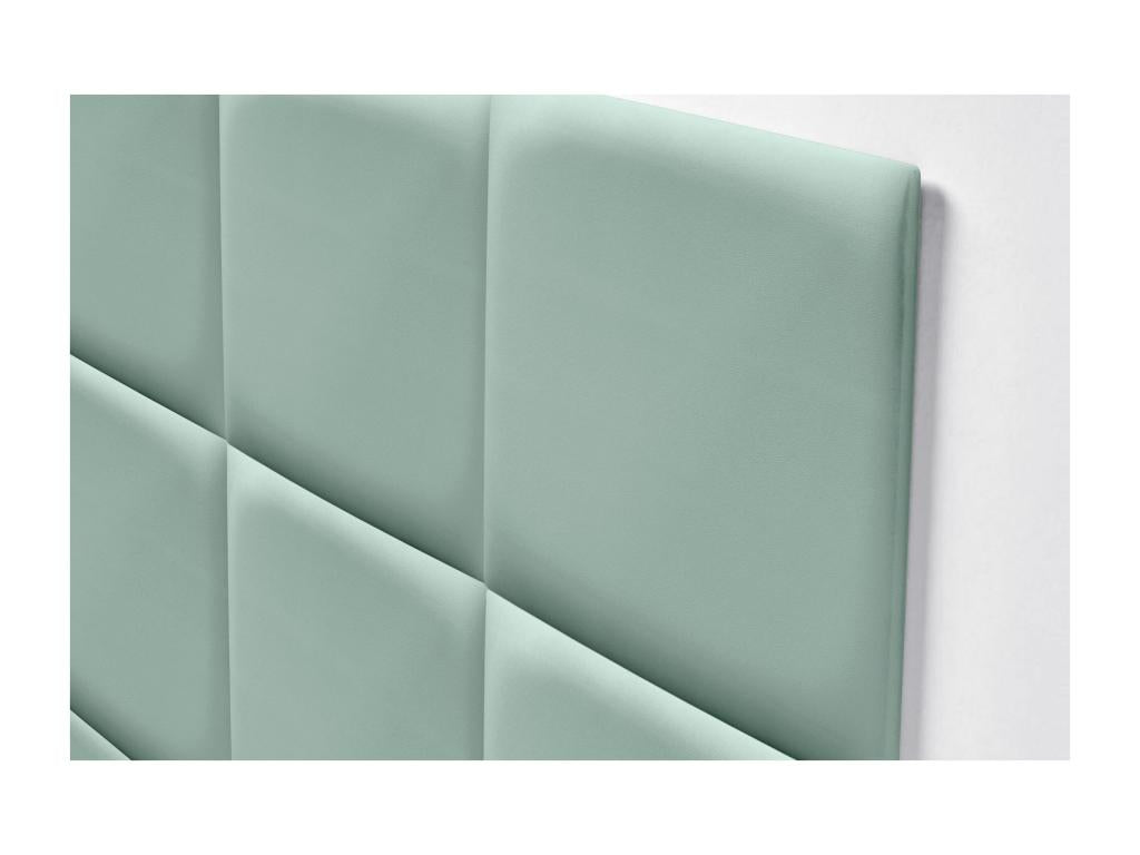 Meublita Tête de lit capitonnée en similicuir de qualité MeublitaInérieure composée de panneaux autocollants interchangeables vert Meublita 105 cm