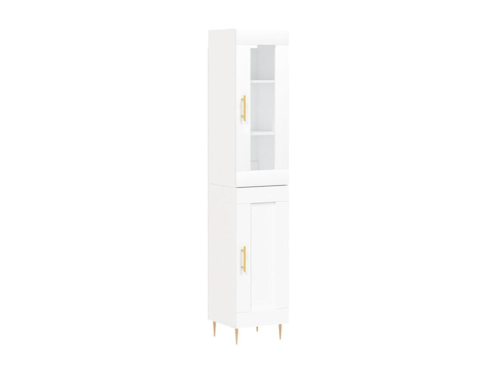 Buffet haut Blanc 34,5x34x180 cm Bois d'ingénierie