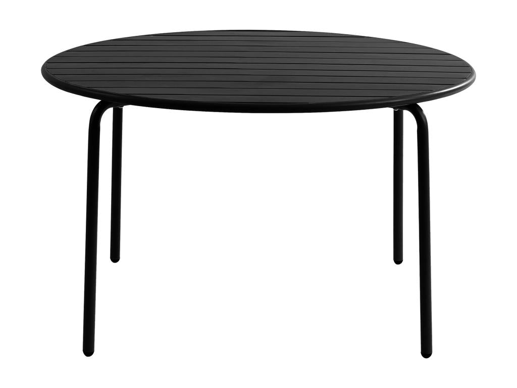 Table de jardin ronde D.110 cm en métal - Noir - Doucezen