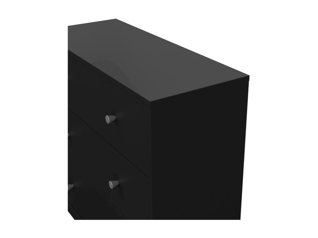 Commode Meublita Commode polyvalente Commode de chambre Meuble avec tiroirs 72x30 h68 cm Noir