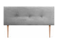 Meublita Tête de Lit Velours C?telé Uni avec Boutons 160x115 avec Pieds de Lit 150/160 - Gris