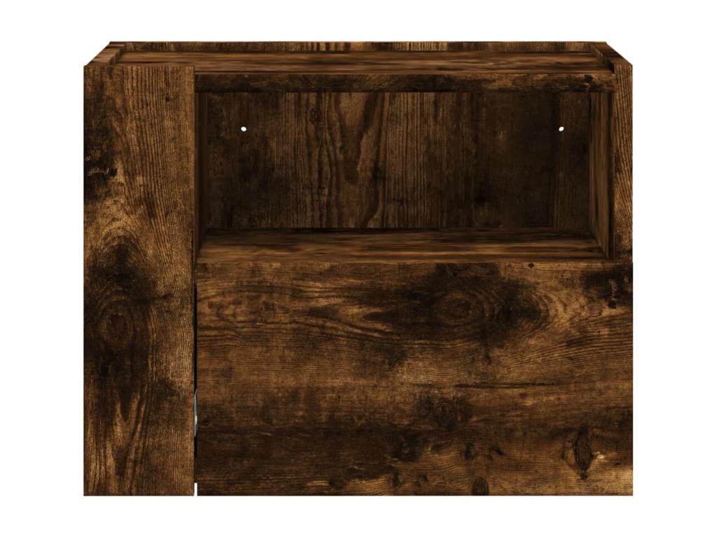 Table de chevet murale chêne fumé 45x30x35 cm