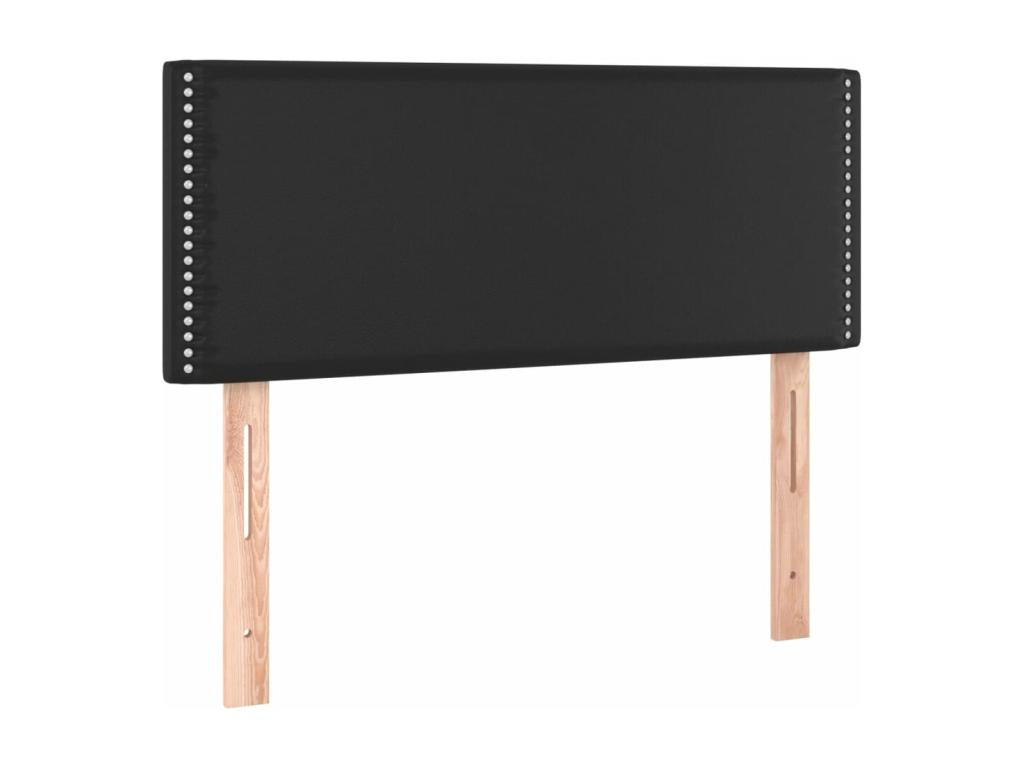 Sommier à Meublita de lit avec matelas noir 120x190 cm similicuir