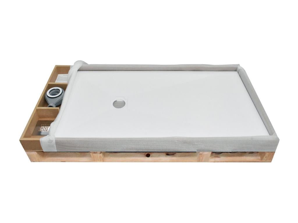 Receveur de douche blanc finition ardoise Vertchez Plus grille de couleur - 120x80 cm