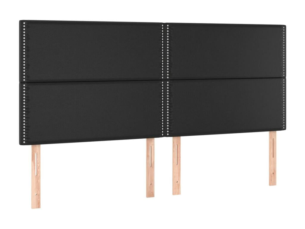 Têtes de lit 4 pcs Noir 100x5x78/88 cm Similicuir