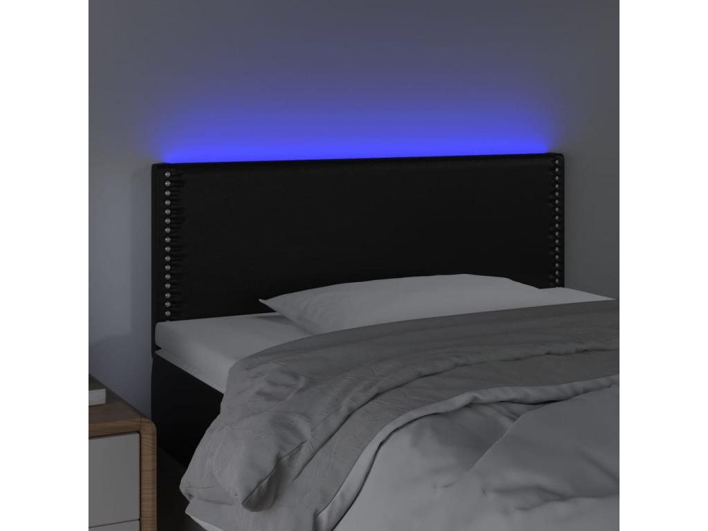 Tête de lit à LED Noir 90x5x78/88 cm Similicuir