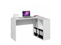 bureau d'angle Meublita 120x50x76 cm 4 niches blanc