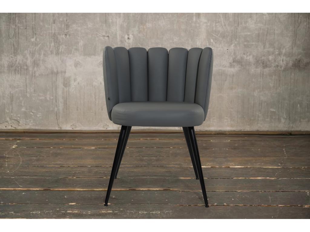 Chaise - Gris similicuir - Doucezen