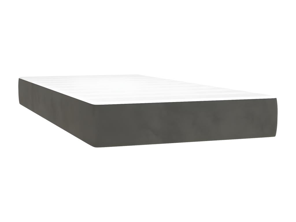 Lit à sommier tapissier et matelas Gris foncé 200x200 Velours 4