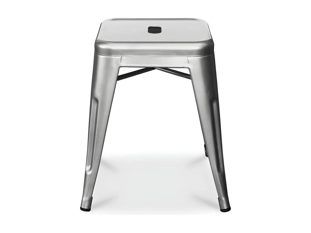 Petit tabouret industriel acier brillant renforcé Doucezen 45cm --Couleur Rouge