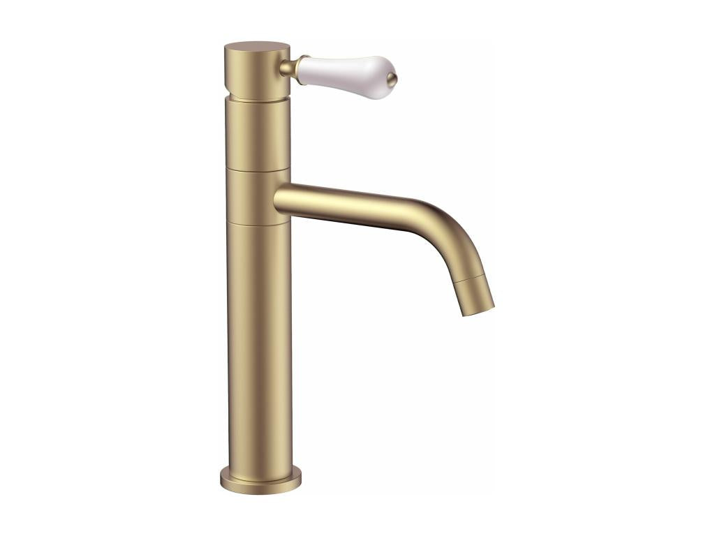 Robinet De Lavabo Meublita Low Brush Or
