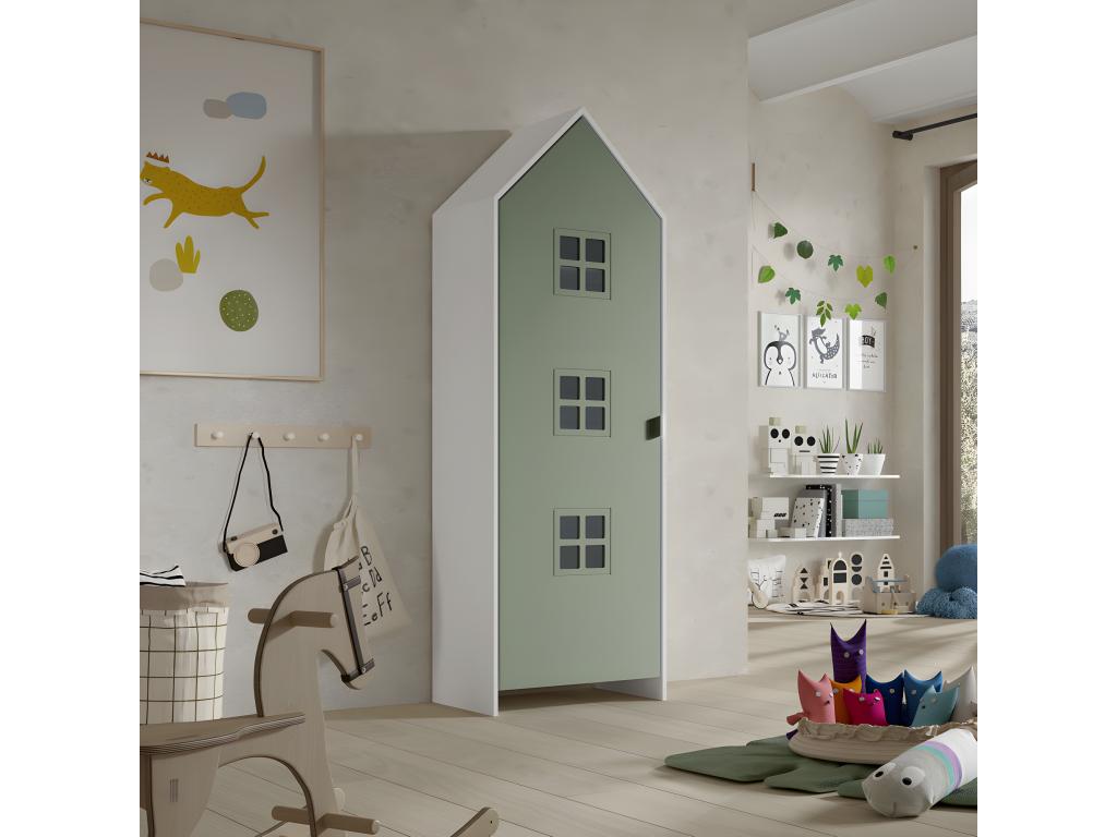 Meublita - Armoire enfant en bois - Vert