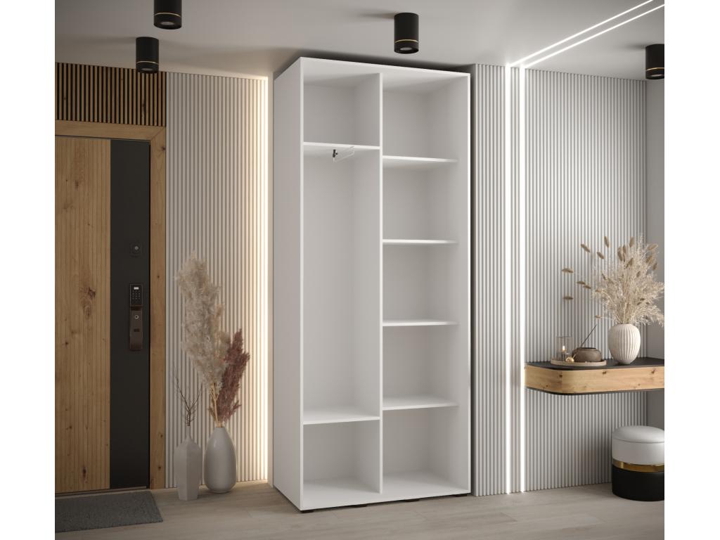 ARMOIRE Vertchez 4 à PORTES COULISSANTES 235.2/100/45 2 portes Blanc/Blanc/Or