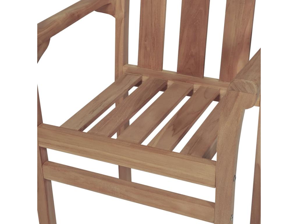 Chaises de jardin empilables 4 pièces Boie de teck solide