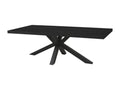 Meublita - Table Rectangulaire 230cm Aspect Bois Noir Piètement Etoile Métal Noir