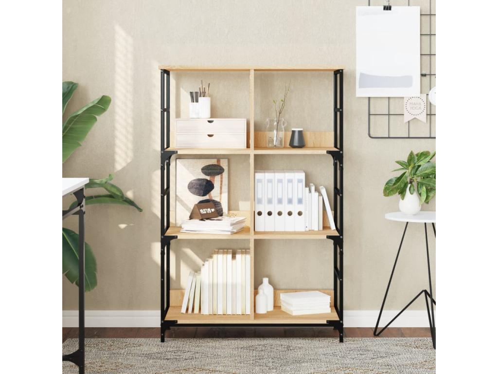 Bibliothèque chêne Meublita 78,5x33x117,5 cm bois d'ingénierie