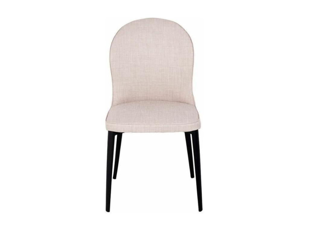 Chaise tissu et pieds acier noir Meublita - Lot de 2-Couleur Meublita 53