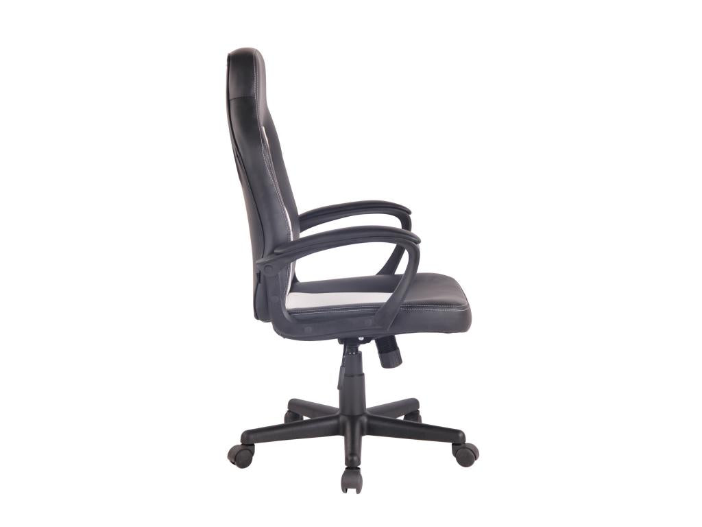 Chaise de bureau - Similicuir / Plastique - Noir / Blanc - Meublita