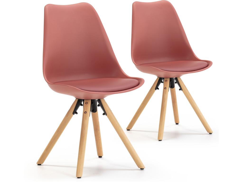 Set de 2 chaises Salle à Manger Doucezen Style Nordique Rouge 54 cm x 49 cm x 84 cm