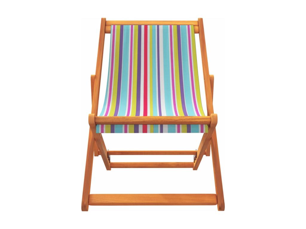 Chaises de plage pliables lot de 2 tissu multicolore