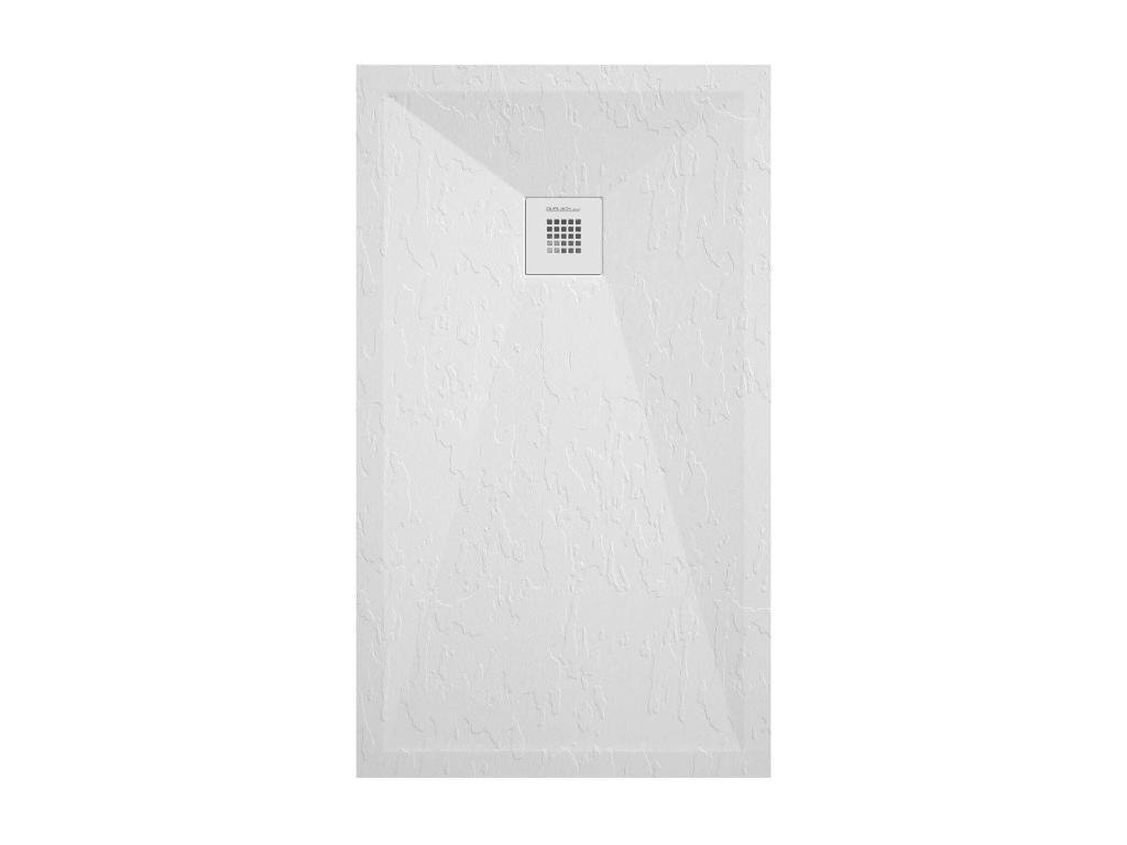 Receveur de douche blanc finition ardoise Vertchez Plus grille de couleur - 120x80 cm