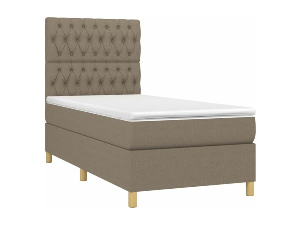 Sommier à Meublita de lit avec matelas Meublita 90x190 Tissu