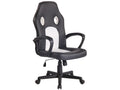 Chaise de bureau - Similicuir / Plastique - Noir / Blanc - Meublita