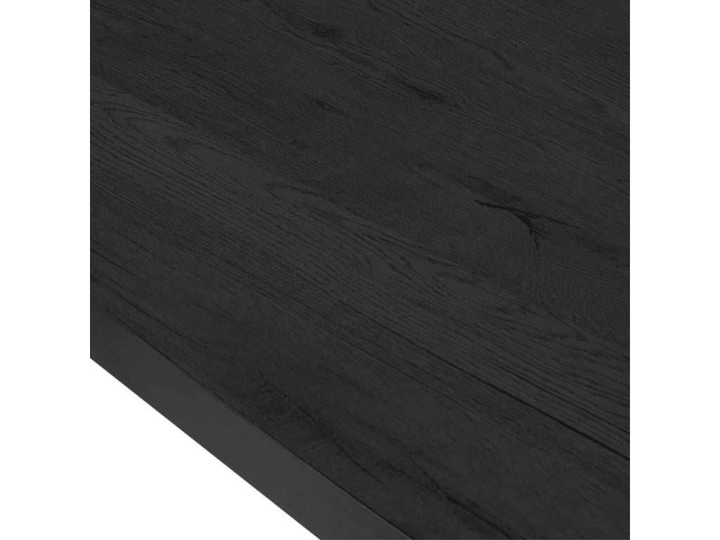 Meublita - Table Rectangulaire 230cm Aspect Bois Noir Piètement Etoile Métal Noir